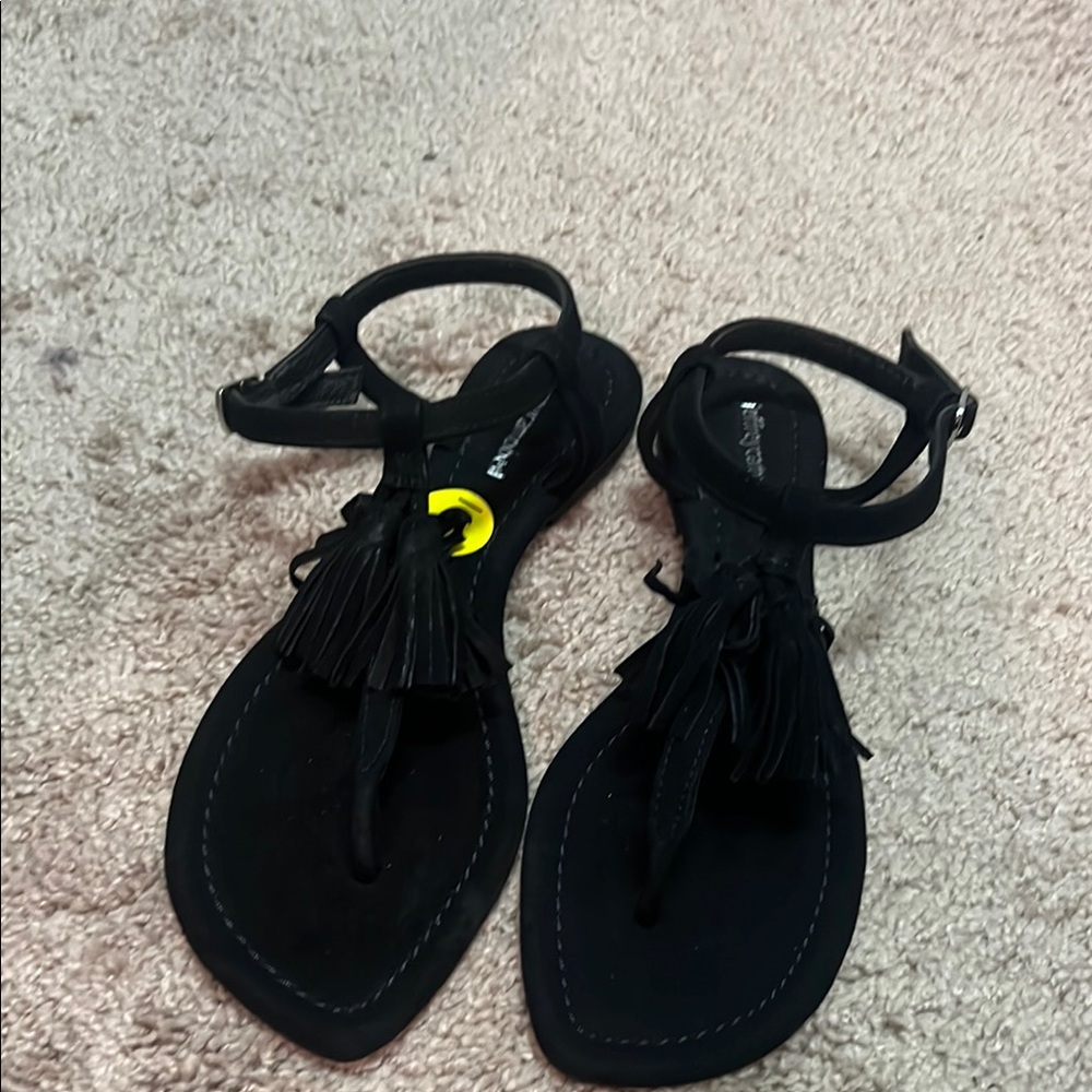Jeffrey Campbell Black T-Strap Sandals